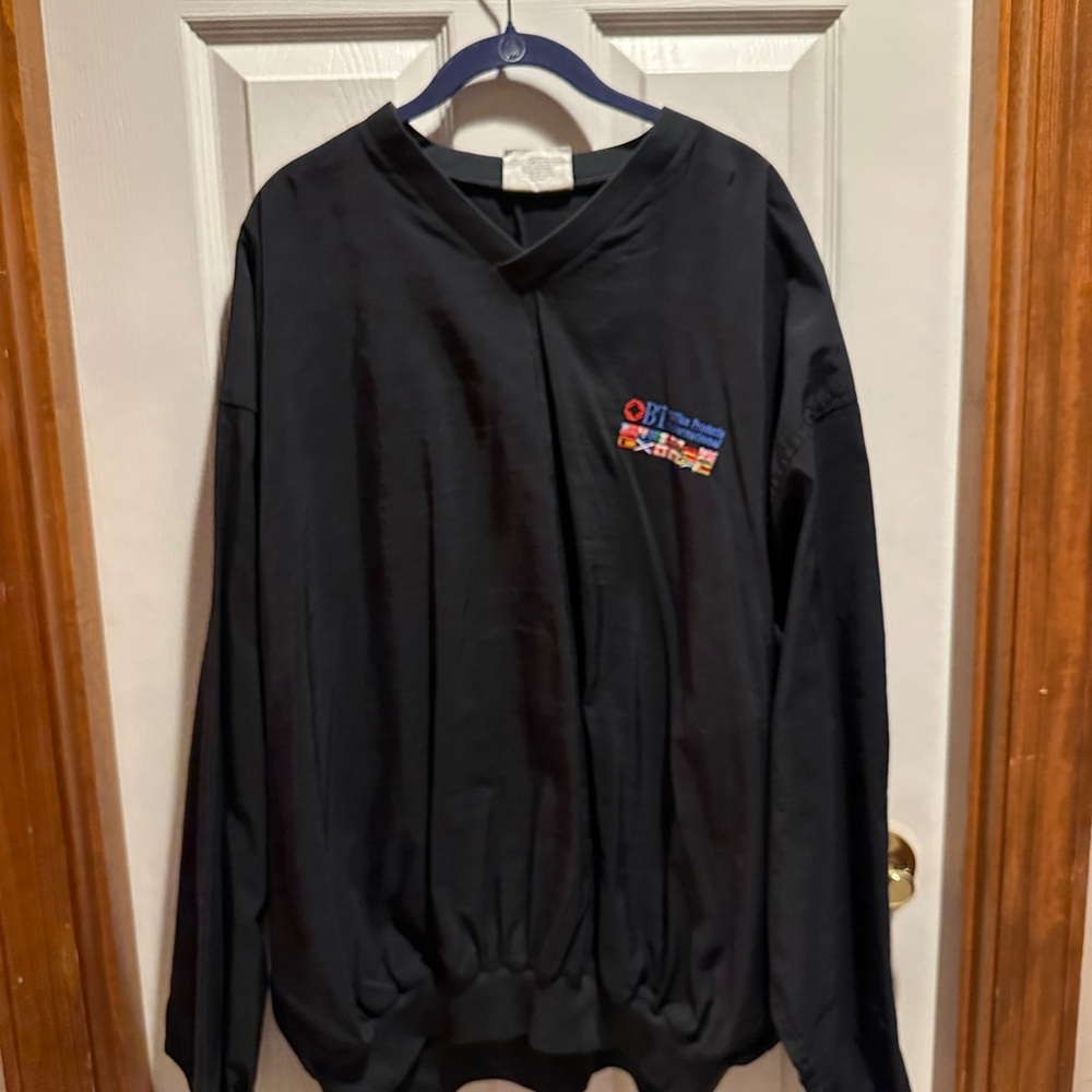 Men's Black Sweater with Embroidered Logo